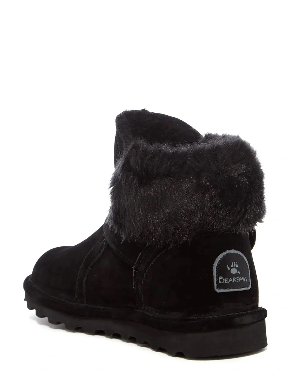 Bearpaw black Koko boot plush shearling collar wool and suede size 7